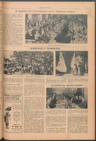 El banquete del cincuentenario de la "Nazionale Italiana"