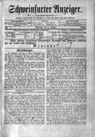 Schweinfurter Anzeiger. 1868, 1 - 6