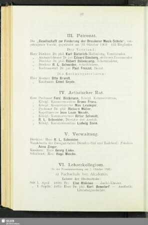 IV. Artistischer Rat