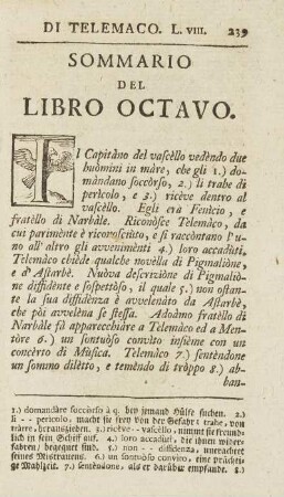Sommario Del Libro Octavo.