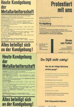 Konvolut von Flugblättern und Einladungen der Kommunistischen Partei Deutschlands (KPD) Heilbronn