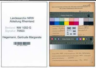 Entnazifizierung Gertrude Margarete Hegemann, geb. 14.02.1906 ()