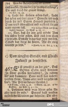 Vom jüngsten Gericht, und Christi Zukunft zu demselben.