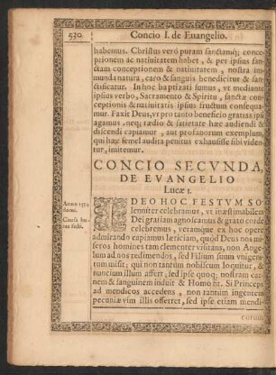 Concio Secunda de Evangelio ...