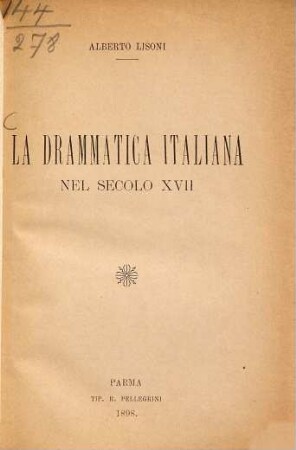 La drammatica italiana nel secolo XVII