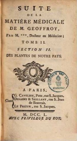 Suite de la matière médicale, 2