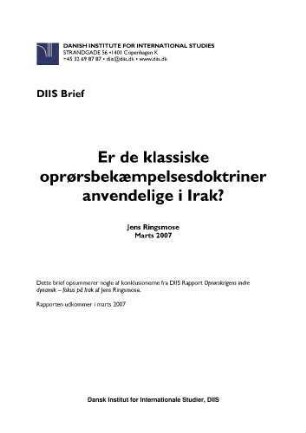 Er de klassiske oprørsbekæmpelsesdoktriner anvendelige i Irak?