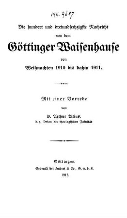 163: Nachricht von dem Göttinger Waisenhause