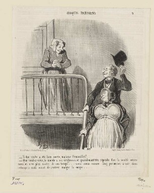 Votre visite a été bien courte…, Blatt 9 der Folge "Croquis Parisiens", in: "Le Charivari", Paris 1853