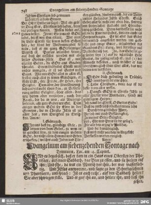[Evangelium und Epistel am siebenzehenden Sontage nach Trinitatis]