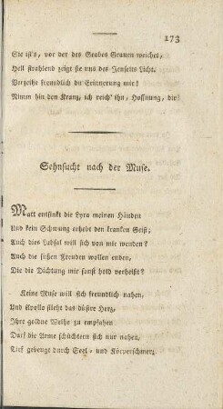 Sehnsucht nach der Muse.