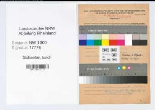 Entnazifizierung Erich Schaefer, geb. 15.09.1907 (Waldarbeiter)