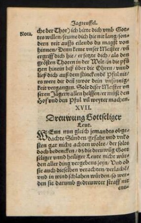 XVII. Dreuwung Gottseliger Leut.