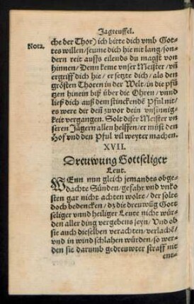 XVII. Dreuwung Gottseliger Leut.