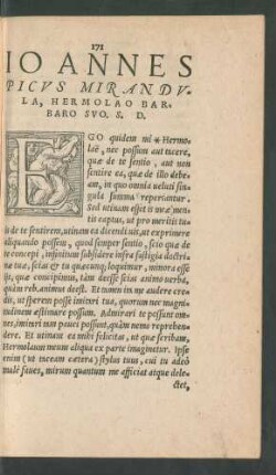 Ioannes Picus Mirandula, Hermolao Barbaro Suo. S. D.