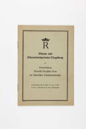 Staats- und Stammbuchprämien-Vergebung 1941