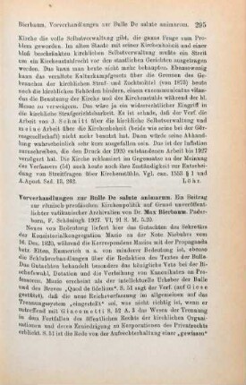295-296 [Rezension] Bierbaum, Max, Vorverhandlungen zur Bulle De salute animarum