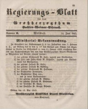 Nr. 6 : 14. Juni 1845