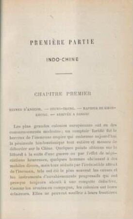 Première partie. Indo-Chine