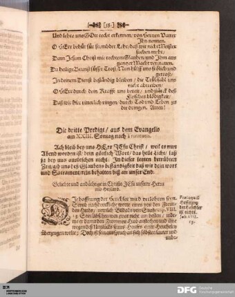 Die dritte Predigt / aus dem Evangelio am XXIII. Sontag nach Trinitatis.