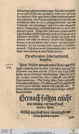 Hernach folgen etliche boese toedtung/und von Straff derselben Thaeter