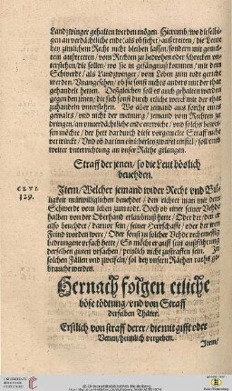 Hernach folgen etliche boese toedtung/und von Straff derselben Thaeter