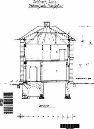 Königshofen (Baden): Empfangsgebäude Querschnitt