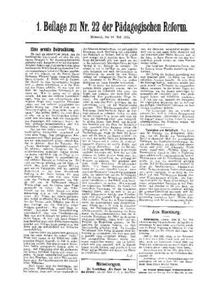 Eine ernste Betrachtung : 1. Beilage zu Nr. 22 der Pädagogischen Reform
