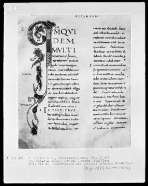 Evangeliar — Initiale Q(uoniam quidem multi), Folio 116recto