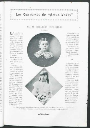 Los concursos de "Actualidades" - El de bellezas infantiles