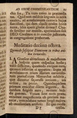 85-89, Meditatio decima octava