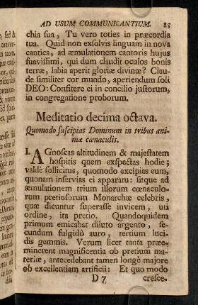 85-89, Meditatio decima octava