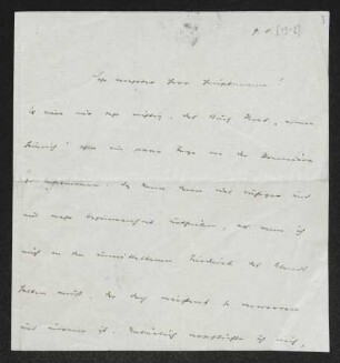 Brief von Hermann Bahr an Gerhart Hauptmann