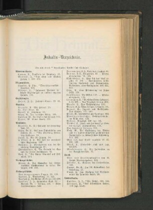 Inhalts-Verzeichnis.