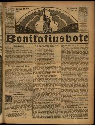 Erste Ausgabe vom Sonntag, den 18. Mai 1924.