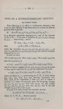 Note on a hyperdeterminat identity.