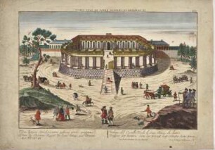 Guckkastenbild: Schloss Sanssouci von Norden