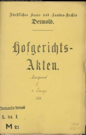 Marquard, Heinrich gegen Christoph von Donop und Höckers Erben - Schuldforderung