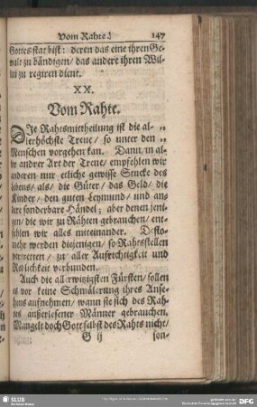 XX: Vom Rahte
