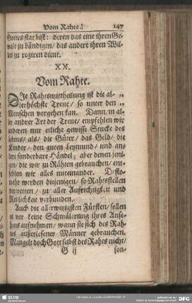 XX: Vom Rahte
