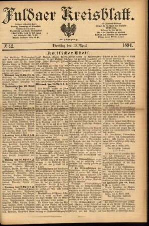 Ausgabe vom Dienstag, den 10. April 1894.