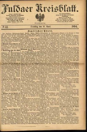 Ausgabe vom Dienstag, den 10. April 1894.