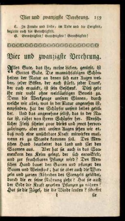 Vier und zwanzigste Verehrung