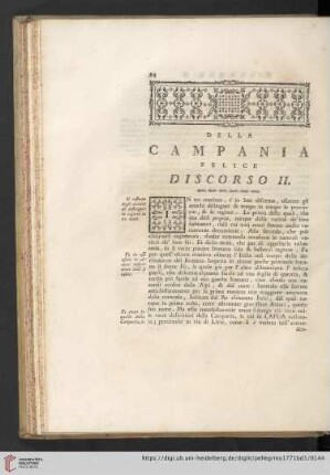 Delle Campania felice - Discorso II