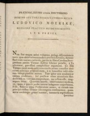 26a-26b, Praenobilissimo Atque Doctissimo Domino Auctori Dissertationis Hujus Ludovico Moerike ...