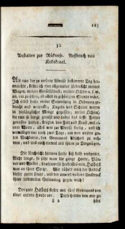 32. Anstalten zur Rükreise. Aufbruch von Kokskraal