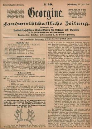 Achtundsechzigster Jahrgang. No. 30. Insterburg, 26. Juli 1900.