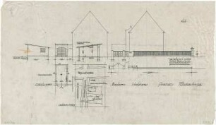 Döllgast, Hans; München, Ferdinand Maria Str.; Wohnhaus Martin Rid - Haus mit Garage und Umzäunung (Lageplan; Ansichten; Grundriss)