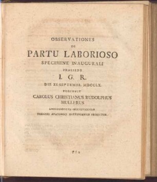 IX. Observationes De Partu Laborioso