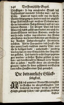 Die betraurliche Glückseligkeit.